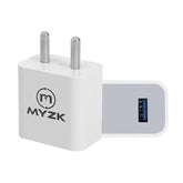DIGIWAY MYZK USB Wall Charger, 12W 2.4A Fast Charging Adapter, BIS Certified, Single Port, White