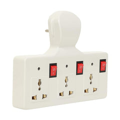 Digiway Three pin Multi Plug Point | Cordless Wall Socket Multi Outlet Extension Board, Universal Sockets and Individual Switches