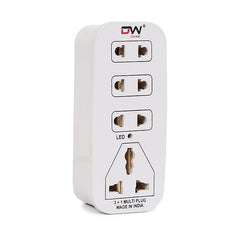 Digiway 3 + 1 Multiplug with LED Indicator, 4 Universal sockets, (Beige_Pack of 1)