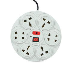 Digiway 8+1 Round Strip Extension Cord (Length: 2.0 m, Cream)