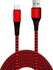 Digiway OYDiS Braided 1M USB to Micro USB Fast Charging Cable Compatible with Android Phones/Tablets, 480mbps Data Transfer Speed Data Cable (Red & Black)