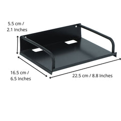 Digiway Set Top Box Wall Stand|| Wall Mount Metal Set Top Box Stand Wall Mount Shelf, DVD DTH Wall Holder, Wi-Fi Router Speakers Wall Shelf (Size: 22.5x16.5x5.5 cm_Black)
