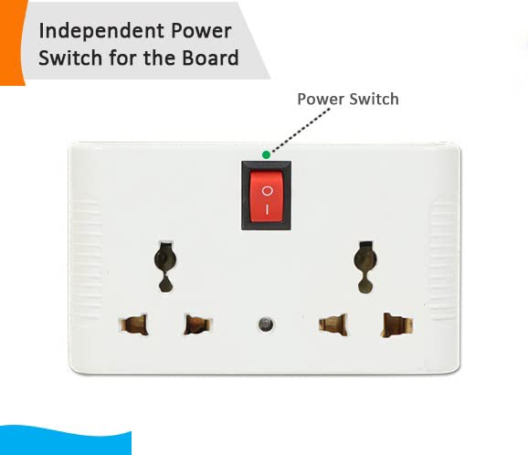 Digiway 4 Way Universal Sockets Power Plug with Rocker Switch, Safety Design and LED Indicator Multitasking Extension to Power Multiple Devices at Once