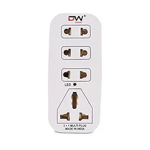 Digiway 3 + 1 Multiplug with LED Indicator, 4 Universal sockets, (Beige_Pack of 1)