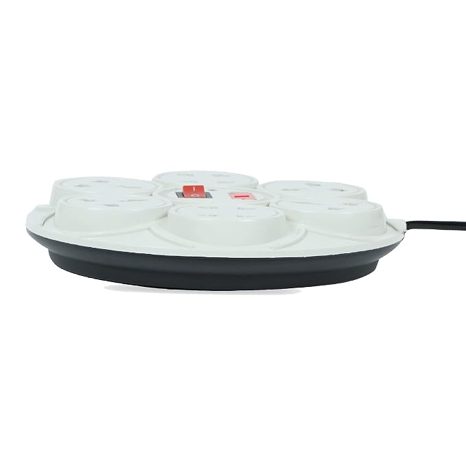 Digiway 8+1 Round Strip Extension Cord (Length: 2.0 m, Cream)