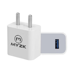 DIGIWAY MYZK USB Wall Charger, 12W 2.4A Fast Charging Adapter, BIS Certified, Single Port, White