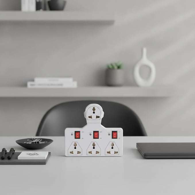 Digiway 4 Universal Socket 3 Switch Multi Plug Extension Board/Multiplug