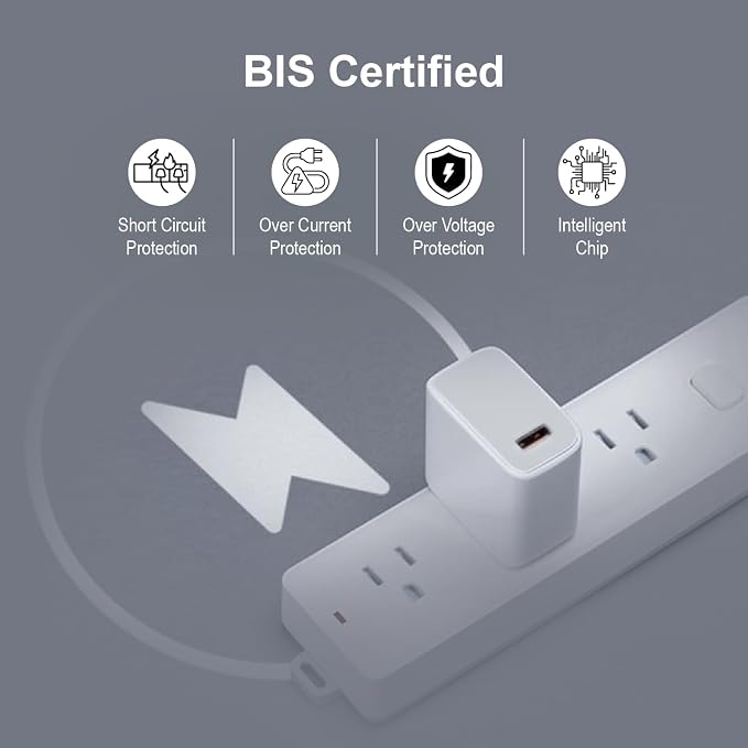 DIGIWAY MYZK USB Wall Charger, 12W 2.4A Fast Charging Adapter, BIS Certified, Single Port, White