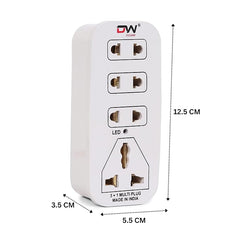 Digiway 3 + 1 Multiplug with LED Indicator, 4 Universal sockets, (Beige_Pack of 1)