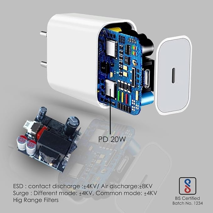 Digiway MYZK 20W Type C Fast Charger PD 3.0 USB C Wall Adapter,Compatible for iPhone 14/14 Plus/14 Pro/14 Pro Max/13/12/12 Pro Max/11/Xs Max/XR/X,AirPods Pr, iPad/iPad mini, and More(White)