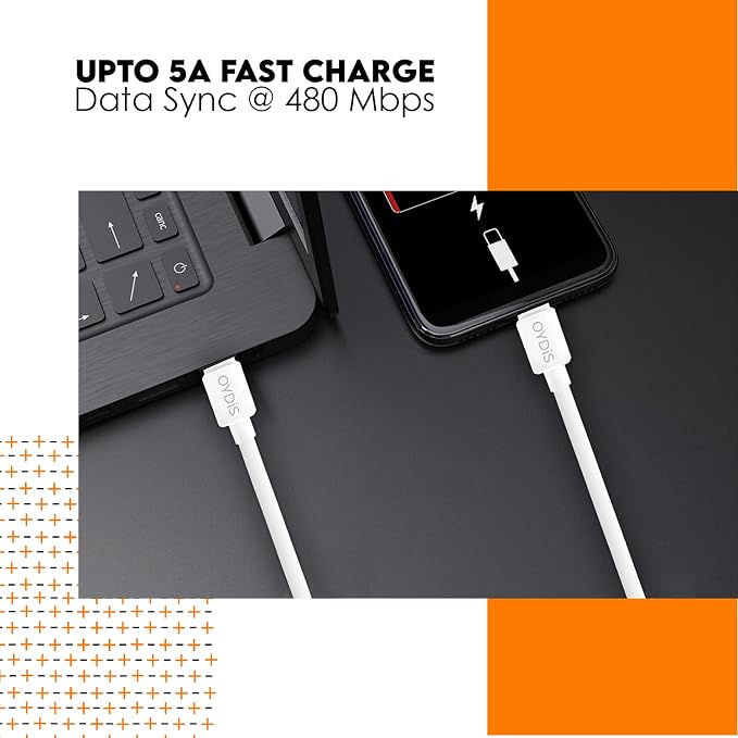 Digiway OYDiS USB Type C to TYPE C Cable, PVC Sync & 3A Quick Charging Cable, 3 Feet (1M), Rapid Data Transmission (White)