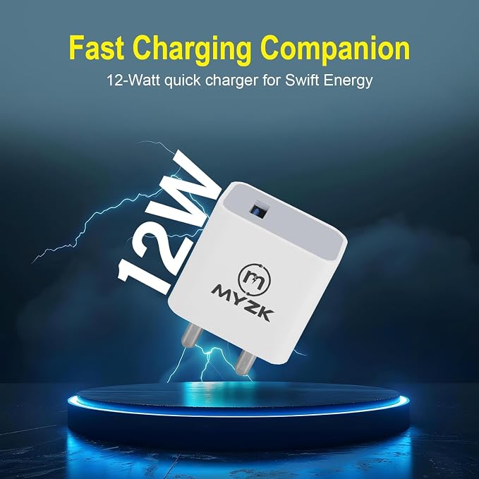 DIGIWAY MYZK USB Wall Charger, 12W 2.4A Fast Charging Adapter, BIS Certified, Single Port, White