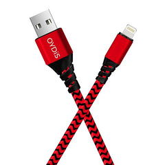 Digiway OYDiS Braided 1M USB Lightning 3A Fast Charging and Data Sync Cable (Red & Black)