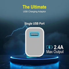 DIGIWAY MYZK USB Wall Charger, 12W 2.4A Fast Charging Adapter, BIS Certified, Single Port, White