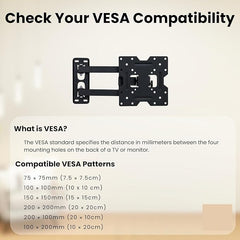Heavy Duty TV Wall Mount Stand for 14 to 42 Inch LED/HD/Smart TV’s, Full Motion(Left/Right) Universal TV Wall Mount Bracket