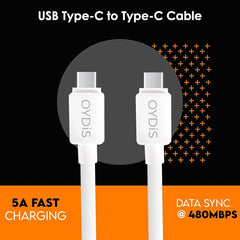 Digiway OYDiS USB Type C to TYPE C Cable, PVC Sync & 3A Quick Charging Cable, 3 Feet (1M), Rapid Data Transmission (White)